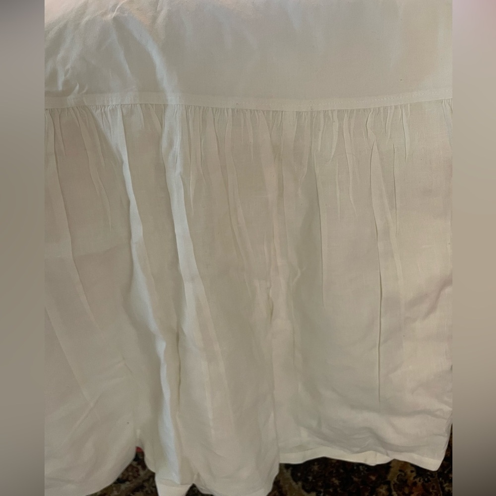 Bella Notte Luxury Queen Cream Cotton Bed Split Skirt Dust Ruffle 20 In Drop